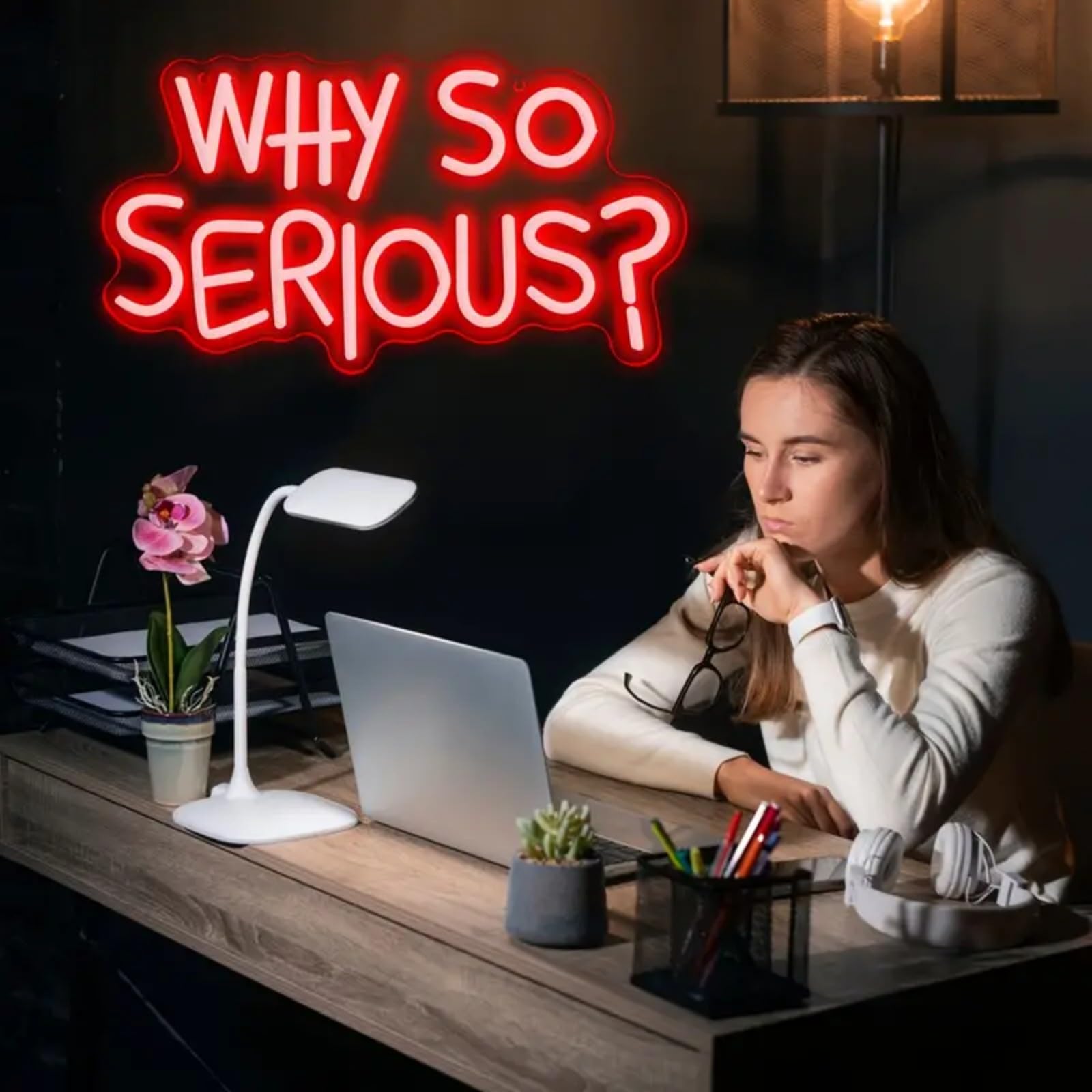 Vibrant 'Why So Serious?' Joker Neon Sign - USB Powered, Wall